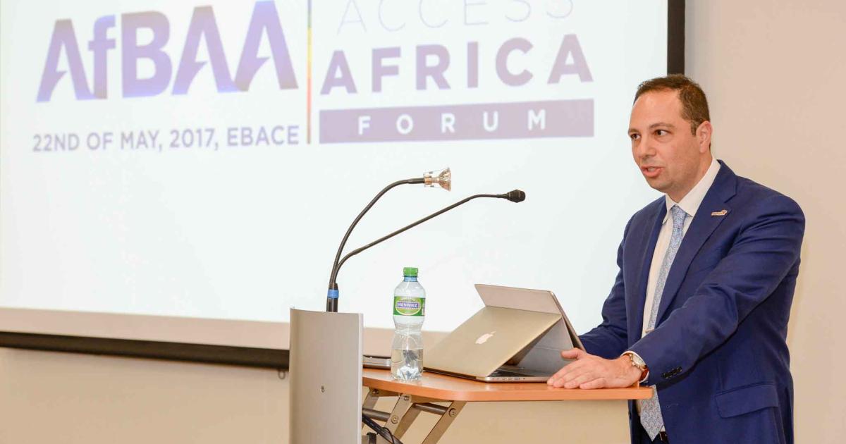 AfBAA CEO Rady Fahmy opens the Access Africa forum at EBACE.