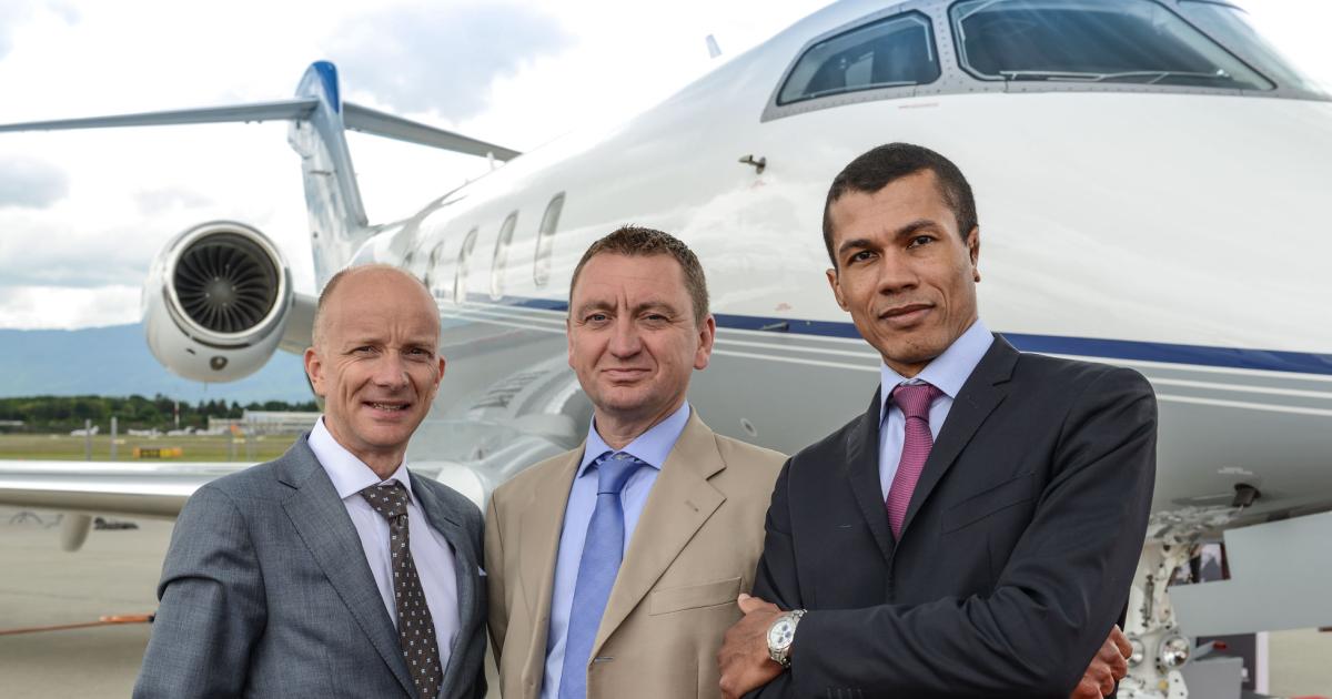 Robin Dunlop, Andrew Butler, and Jean Sémiramoth (l to r) formed their London-based aircraft acquisition and management company Altea as a “unique platform dedicated to deliver bespoke aircraft to VIP customers.”