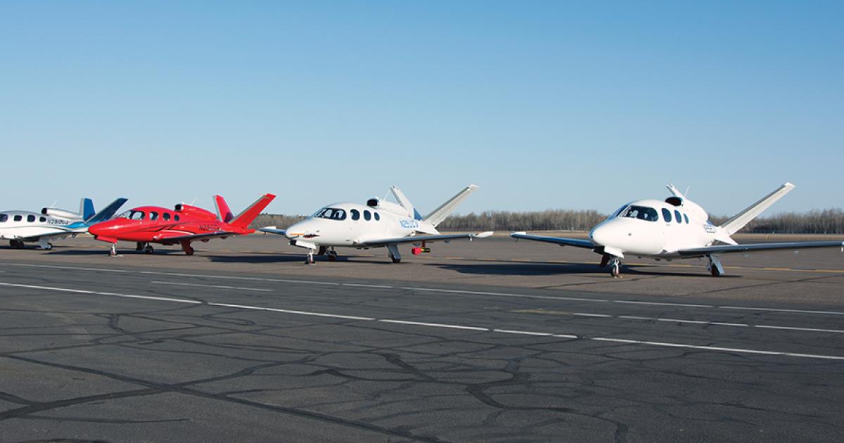 With an FAA Production Certificate now in hand, Cirrus Aircraft will now begin ramping up manufacturing of its single-engine SF50 jet to one aircraft per week, with a production rate goal of 100 aircraft per year in 2018 and, eventually, up to 125 annually. (Photo: Cirrus Aircraft)