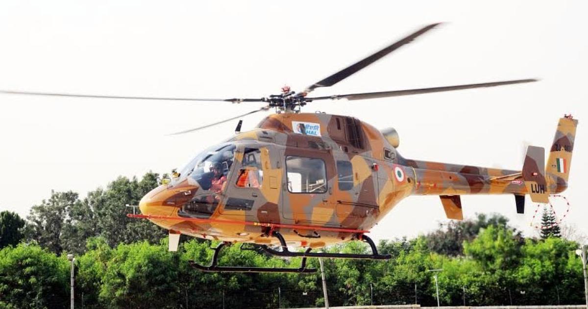 The second Light Utility Helicopter on its first test flight (Photo: HAL)  