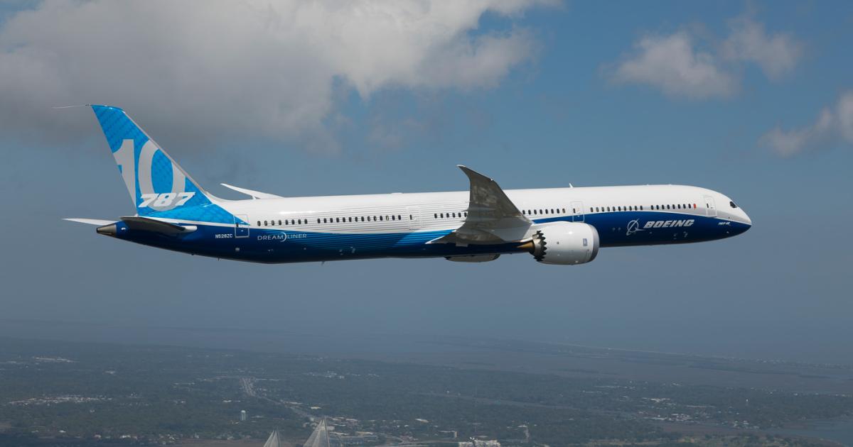Boeing 787-10 ZC001 flew for the first time on March 31. [Photo: Boeing]