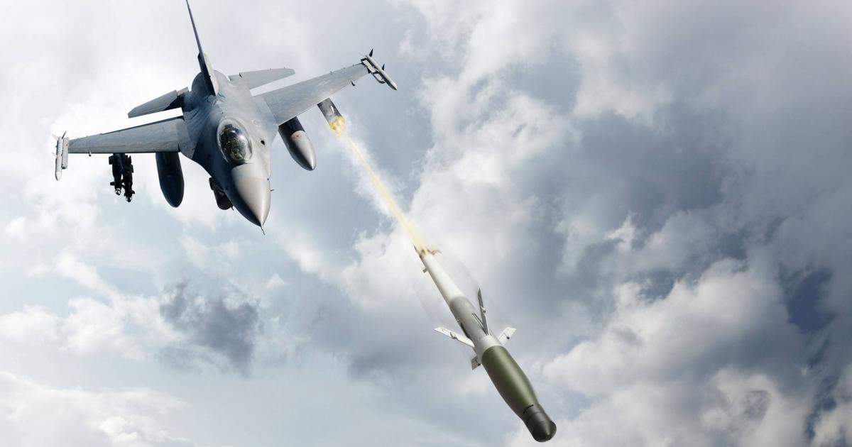 The Advanced Precision Kill Weapon System, depicted being fired from an F-16, can be used by multiple types. (Image: BAE Systems)