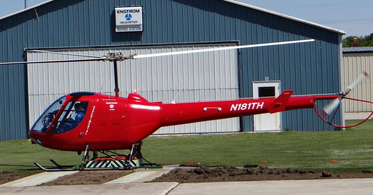 A second Enstrom TH-180 helicopter has entered the flight-test program. (Photo: Enstrom Helicopter)