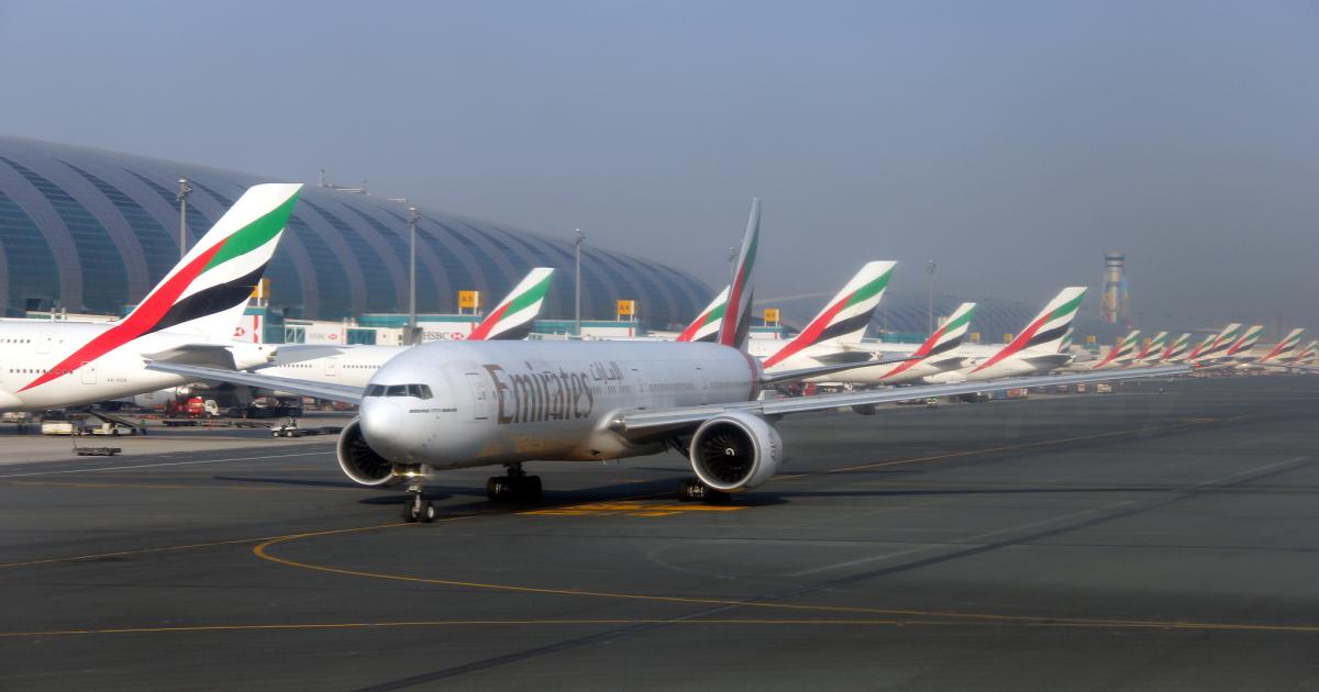 An Emirates Boeing 777-300ER taxis at Dubai International Airport. (Photo: Flickr: <a href="http://creativecommons.org/licenses/by-sa/2.0/" target="_blank">Creative Commons (BY-SA)</a> by <a href="http://flickr.com/people/raihanshahzad" target="_blank">raihans photography</a>)