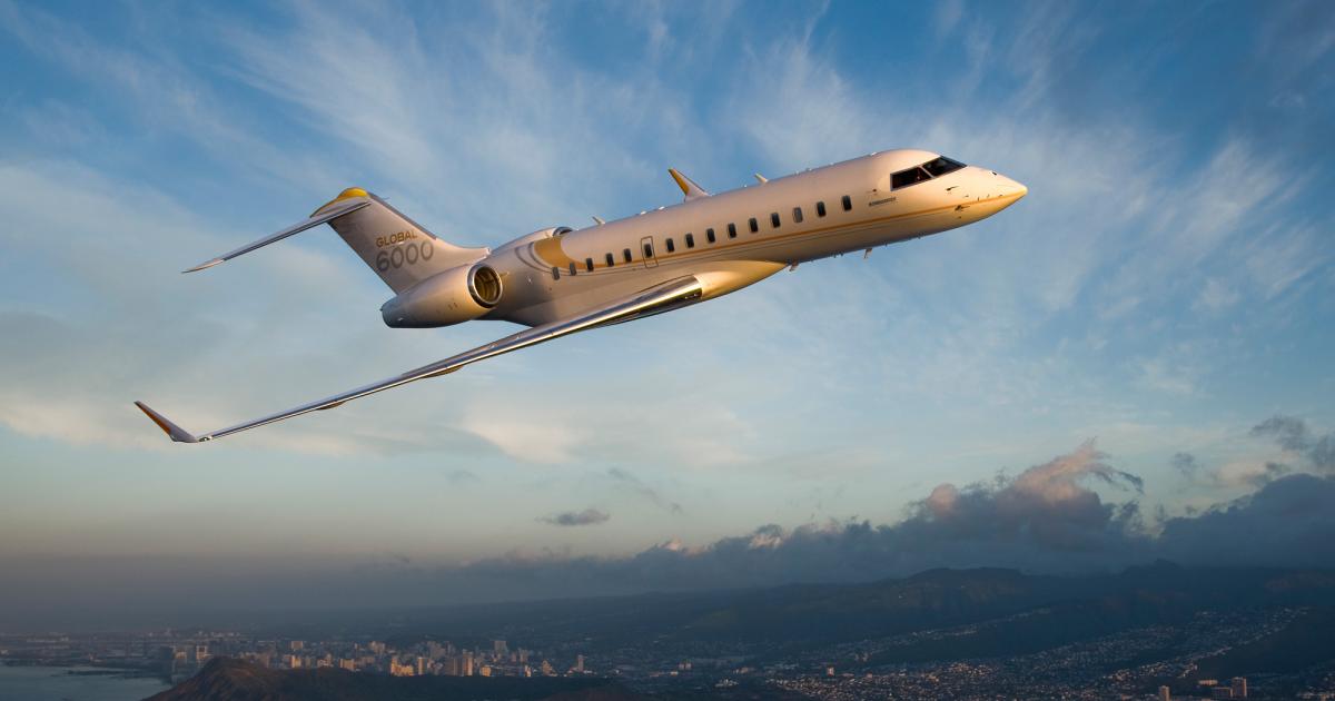 Asian Sky Group’s (ASG) latest quarterly report indicates that the business jet market in the Asia-Pacific region has stabilized. This region has long favored long-range business jets, such as the Bombardier Global 6000. (Photo: Bombardier Aerospace)