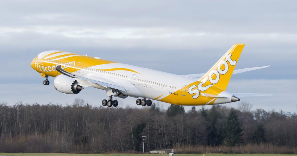 Scoot plans to take delivery of another six Boeing 787s by 2020. (Photo: Boeing)
