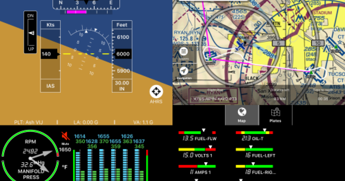 The Guardian Avionics smartMFD app runs on Apple iPads that can be mounted flush to the instrument panel under FAA's non-required safety-enhancing equipment policy.