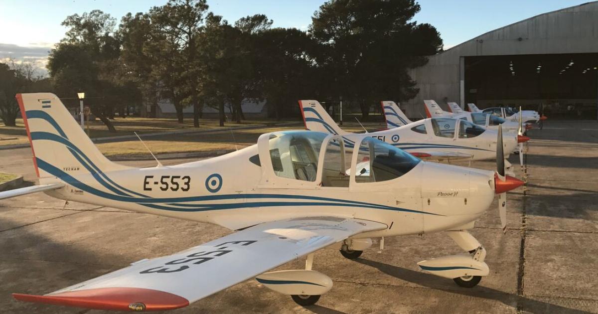 A line-up of the Tecnam basic trainers that have recently entered service with the Argentine Air Force