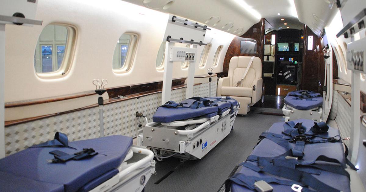 Jet Aviation is  performing medevac conversions on two Legacys at its Basel facility.