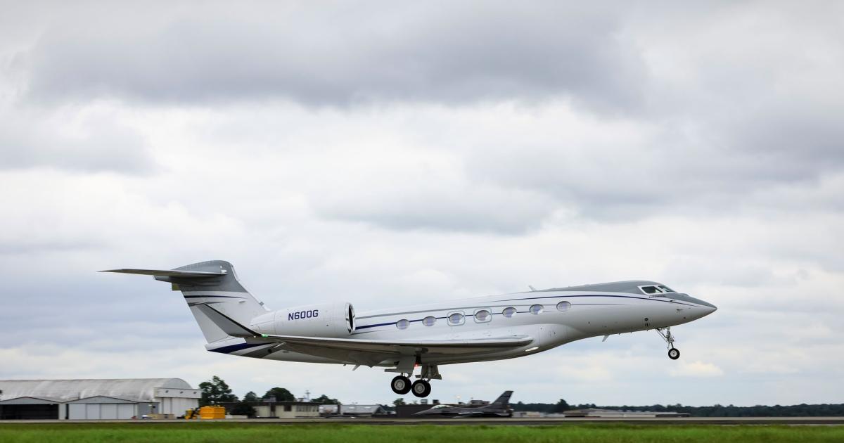 On August 29 a fifth G600, this one a production-conforming version, joined the company's flight-test fleet. (Photo: Gulfstream)