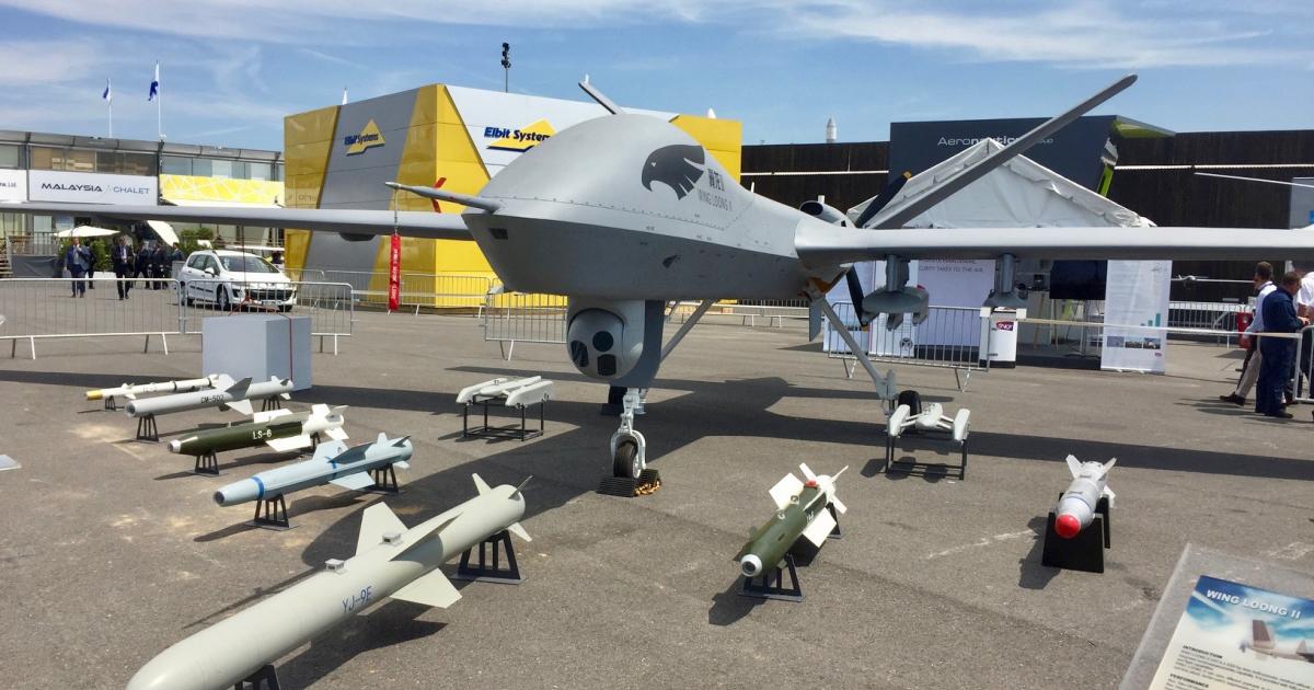 China displayed the Reaper-like Wing Loong II and an array of weapons at the Paris Air Show in June. (Photo: Bill Carey)