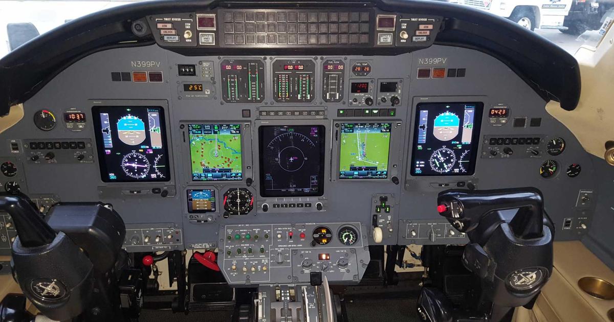 The Columbia Avionics & Aircraft Services STC covers the installation of Garmin GTN navigators, GTX transponders and GTS TCAS II, in a wide range of Citation models, including the 560XL (shown).
