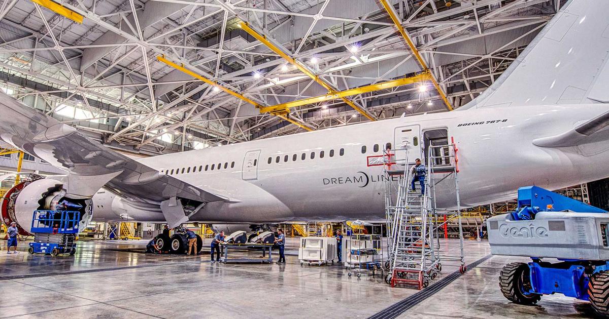 At its Fort Worth, Texas shop, GDC Technics is well on its way to completing a JetWave Ka-band system in a Boeing BBJ787 Dreamliner.