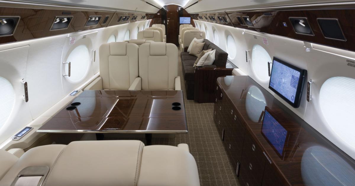 While interior refurbishments have typically been conservative, Duncan Aviation notes that a new trend sees more customization and flair to client’s tastes. 
