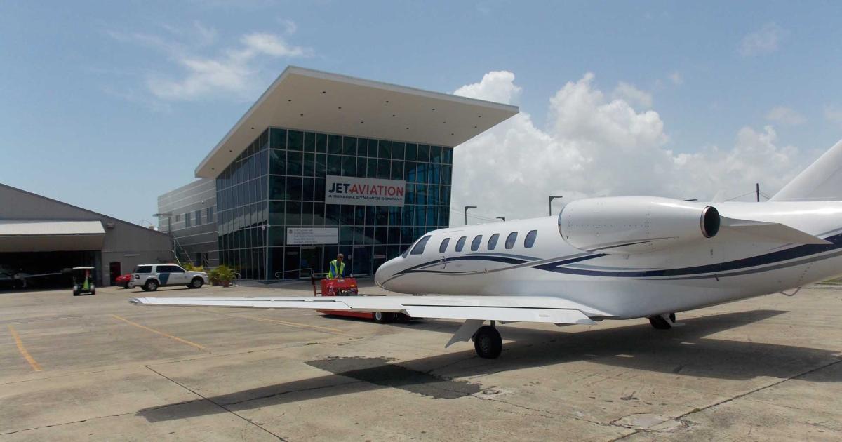Jet Aviation San Juan at Puerto Rico's Luis Muñoz Marin International Airport, is one of several private aviation facilities facing the punishing winds of Hurricane Maria, the worst storm to hit the island in nearly 90 years. (Photo: Curt Epstein)