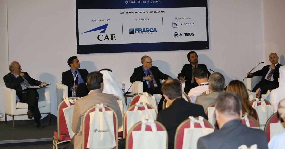 Speakers at the GATE (Gulf Aviation Training Event) 2015 Conference.