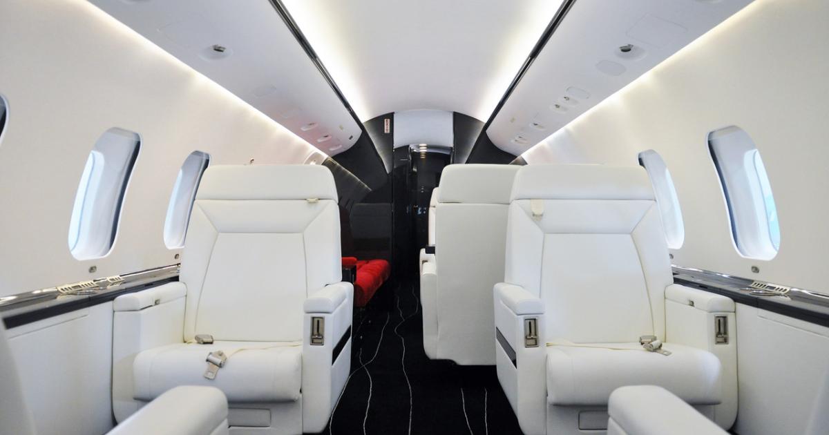 Flying Colours designed the cabin of a customer's Global Express to match that of its Challenger 850.