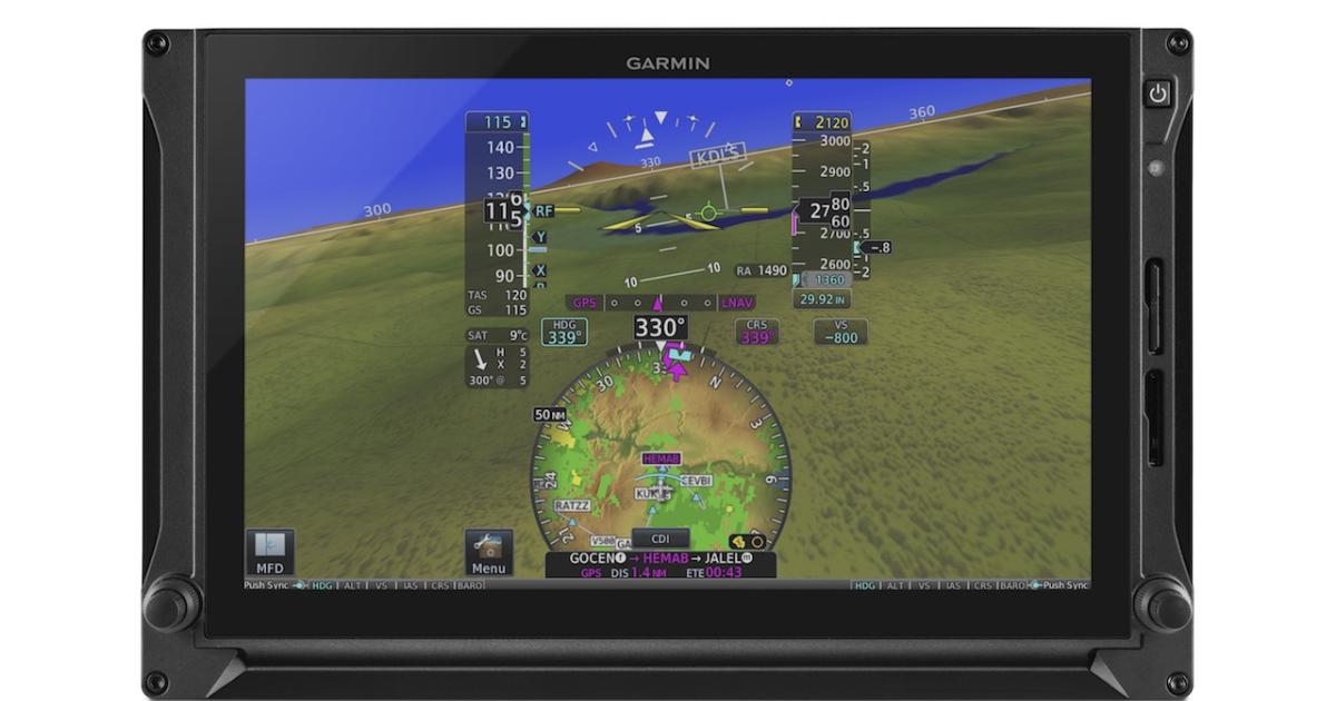 Garmin's new 10.6-inch TXi display offers full touchscreen functionality, but pilots can also use two concentric knobs instead of the touchscreen. The HSI map offers features similar to Garmin's NXi G1000 upgrade.