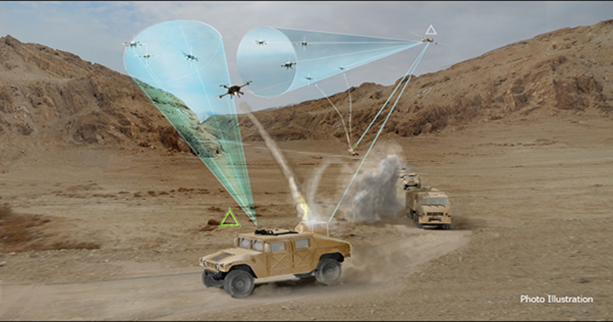 The objective of the Mobile Force Protection system is to develop an advanced, mobile counter-UAS system. (Image: Darpa)