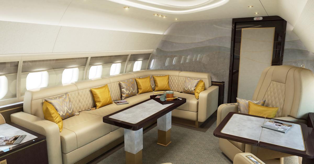 This design concept of an Airbus A319 corporate cabin highlights Ameco’s completion capabilities, which includes Boeings and other Airbus products.