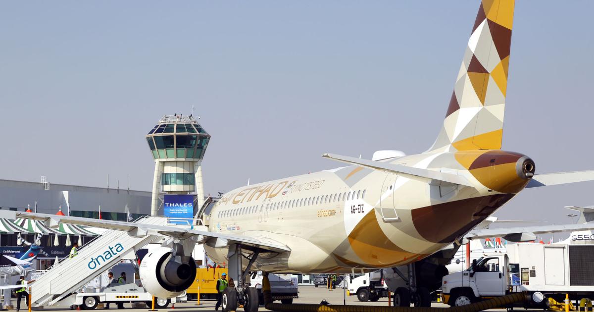 Etihad Airways brought its Airbus A320 Flying Testbed to the Dubai Airshow 2017. Among other technologies, the aircraft is being used to demonstrate new high-speed broadband connectivity for in-flight use.