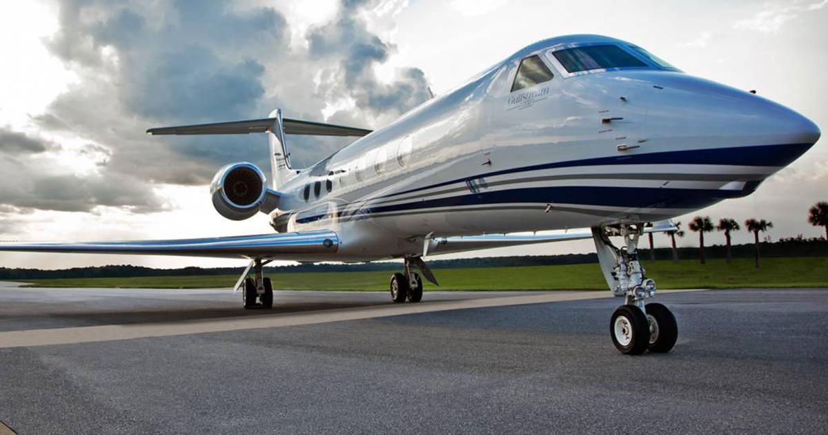 While preowned business jet inventory decreased to 10.4 percent of the installed fleet in September, it is still a buyer's market, according to bizav data firm JetNet. However, the ultra-long-range jet category is a seller's market, with preowned inventory now sitting at 6.8 percent. This portends well for aircraft such as the Gulfstream G550. (Photo: Gulfstream Aerospace)