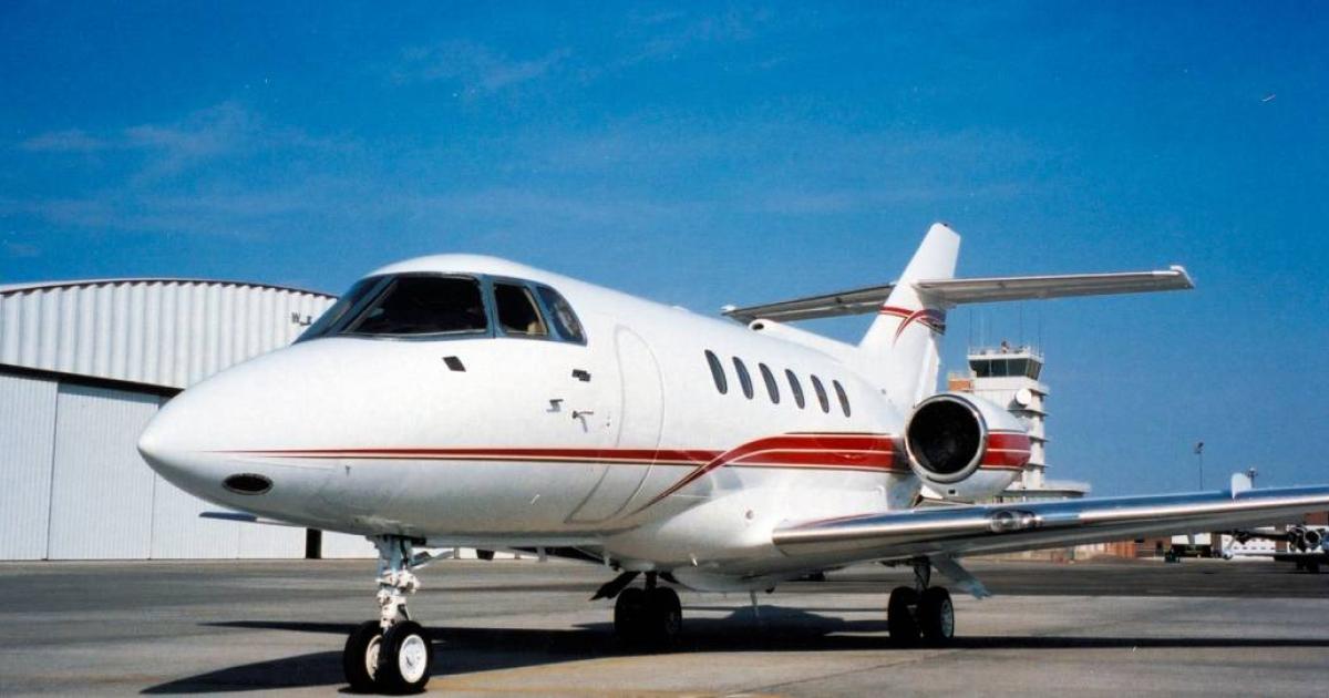 According to Asset Insight, business jet values are slated to drop further by year-end, as older aircraft create a glut and the usual pattern of more sellers putting their aircraft on the market in the fourth quarter. Aging midsize jets, such as this Hawker 800, have fared better than light and large-cabin jets, however.