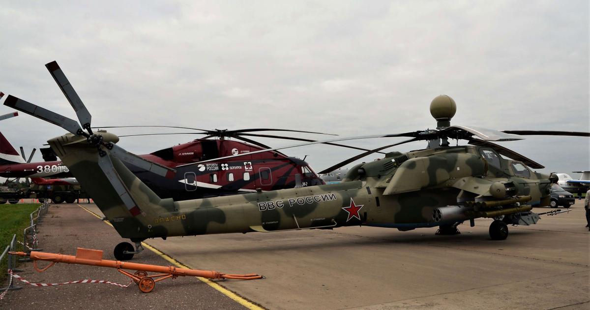 A prototype Mi-28UB on display at the MAKS show in Moscow in 2013. (Photo: Vladimir Karnozov)