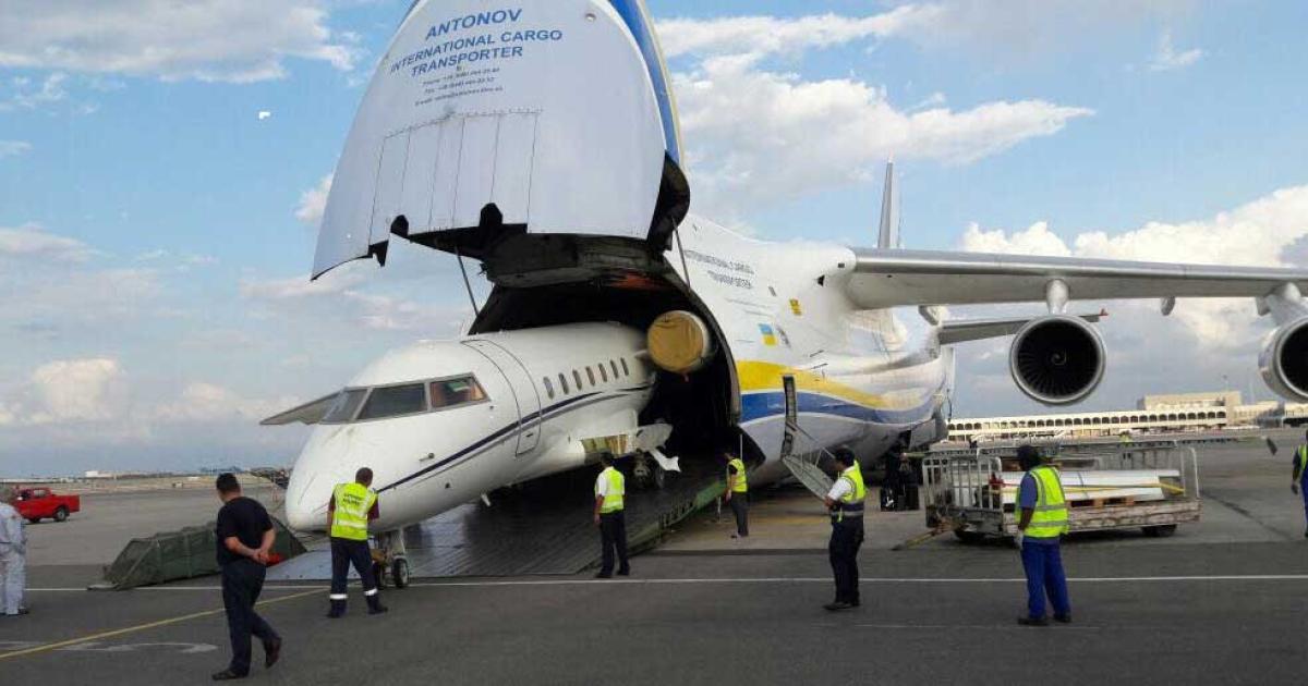 The stricken Challenger 604, which suffered G over-stress after running afoul of an A380's wake at the beginning of the year, made its final flight back to Germany in the belly of an Antonov 124. It spent the entire year on the ground at Muscat International Airport, where it made an emergency landing after the incident.