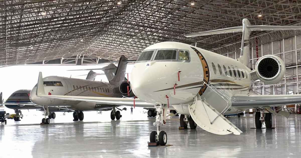 Jet Aviation's new hangar 41,000 sq ft hangar at Singapore's Seletar Aerospace Park can accommodate up to five G550s.