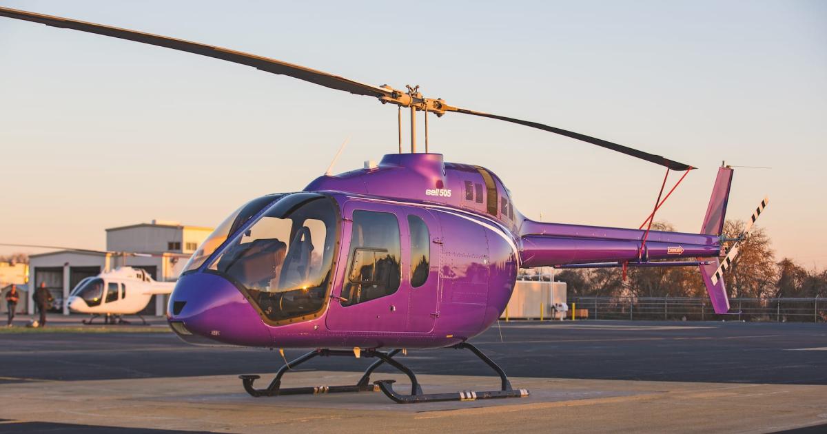 The first two Bell 505s slated for European customers were handed over on January 29 at Bell Helicopter's factory in Mirabel, Quebec. The customer was not identified, but the helicopters were outfitted for corporate use. (Photo: Bell Helicopter)