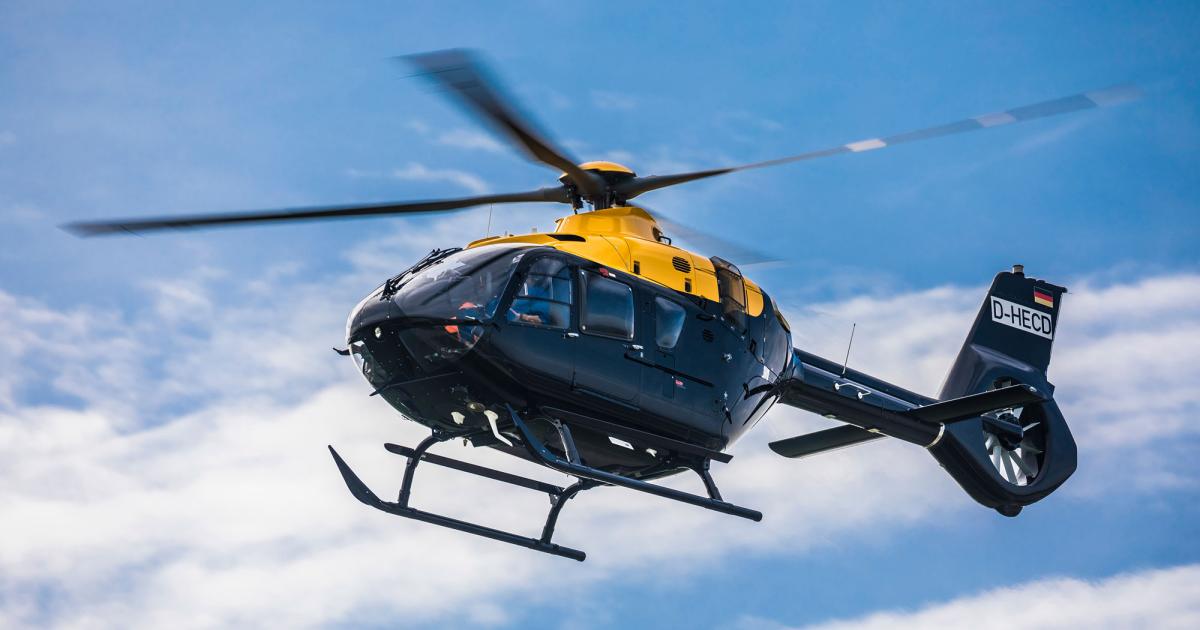 The 1,300 Airbus Helicopters H135-family aircraft now in service have flown more than 4.5 million flight hours since service entry of the first EC135 helicopter in 1996. (Photo: Airbus Helicopters)