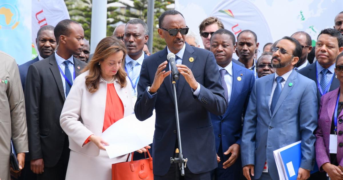 Rwandan president Paul Kagame declares the establishment of the Single African Air Transport Market in Addis Ababa. (Photo: Daniel Getachew)