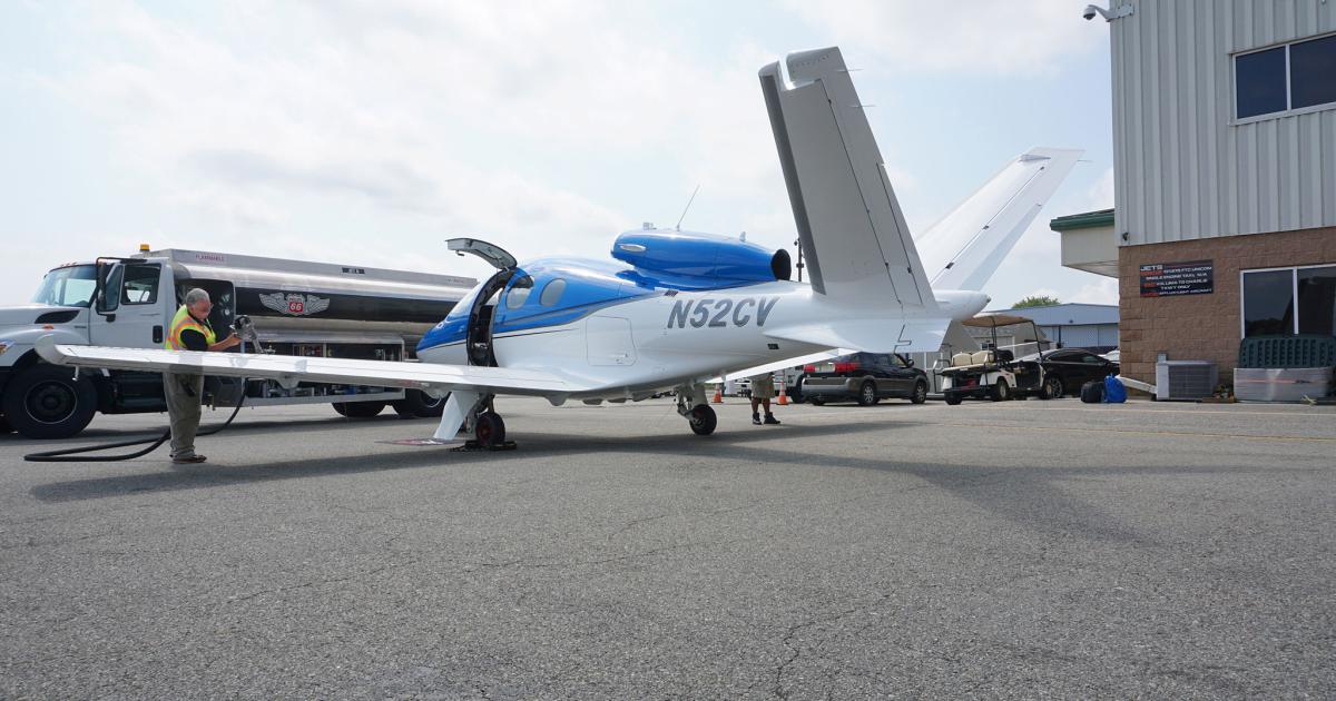 The Vision Jet has plenty of fuel capacity for the short trips typical of business travel. With a full load of fuel (296 gallons) it can carry almost 500 pounds of payload, offering plenty of capacity for two average-size people and their bags. (Photo: Matt Thurber)