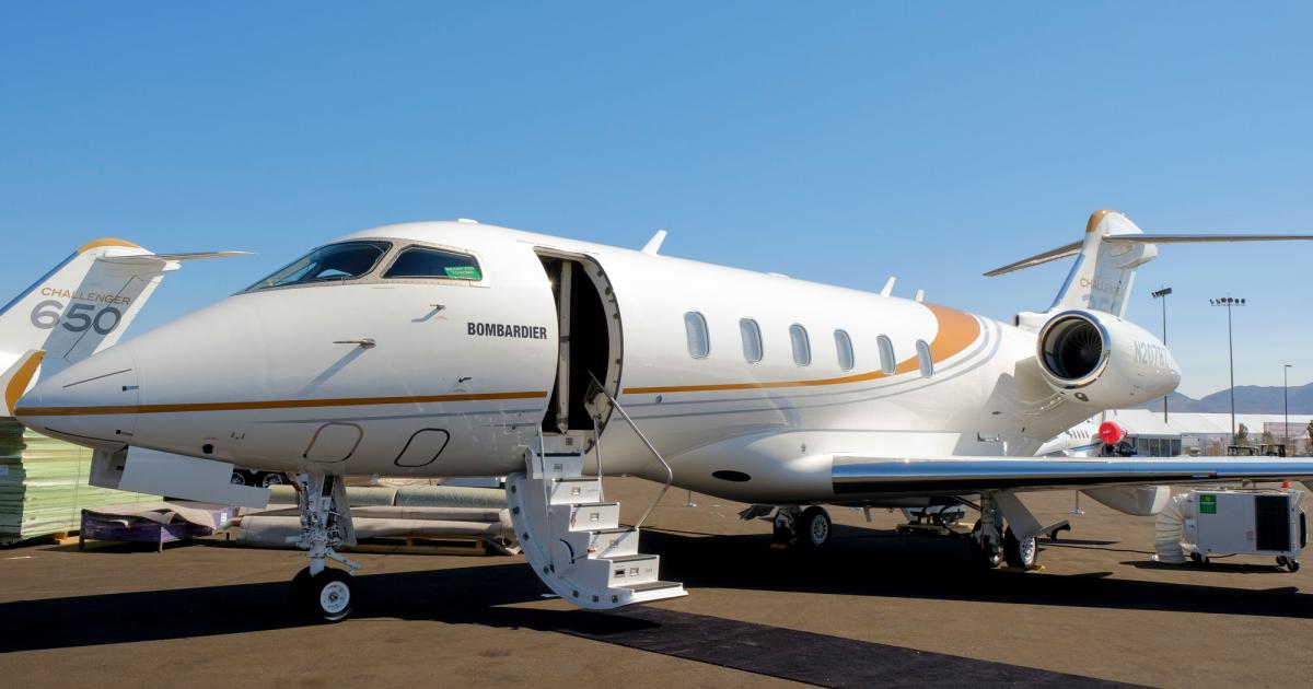 The super-midsize Bombardier Challenger 350 clinched the title of best-selling business jet last year, edging out the Embraer Phenom 300 and Cessna Citation Latitude. (Photo: Bombardier Aerospace)