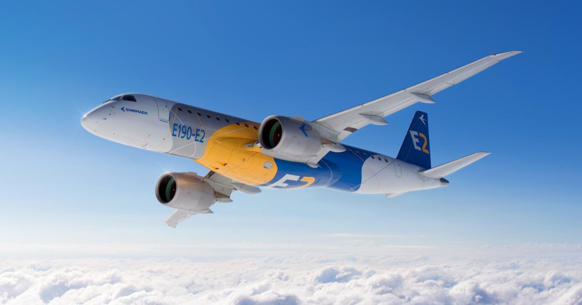 Four E190-E2 prototypes clocked more than 2,000 flight test hours over the course of 19 months. (Photo: Embraer)