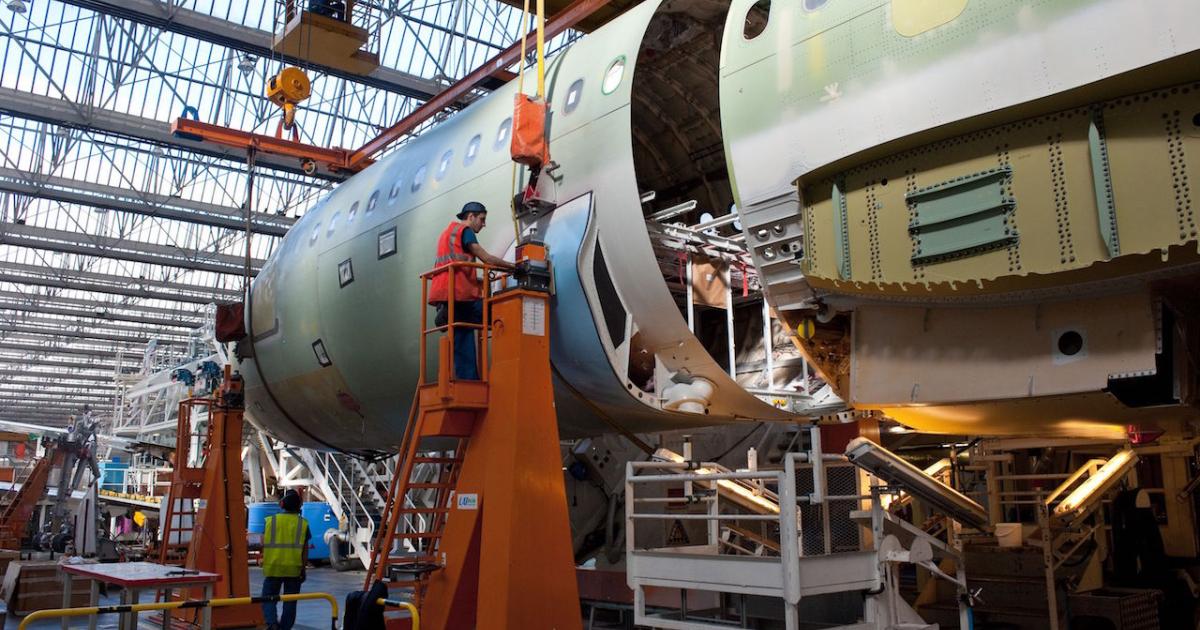 Airbus is considering raising A320-family production rates to 70 per month. (Photo: Airbus)