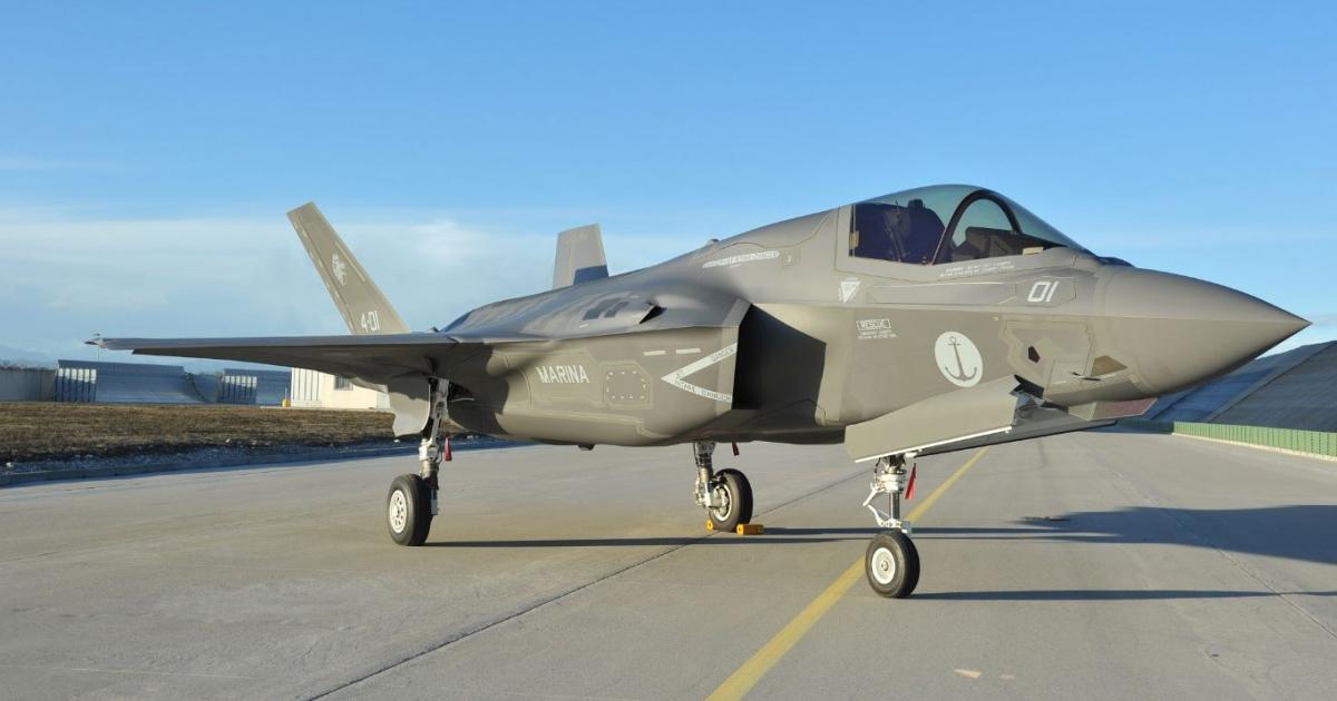 The first Italian-built F-35B was delivered to the Italian navy on January 25. Development issues with the STOVL version of the Lightning II were particularly highlighted in the latest DOT&E report. (Photo: Lockheed Martin) 
