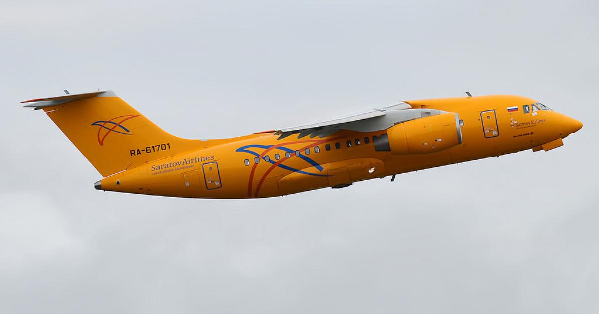 A Saratov Airlines Antonov An-148 takes off from Pulkovo Airport. (Photo: Flickr: <a href="http://creativecommons.org/licenses/by-sa/2.0/" target="_blank">Creative Commons (BY-SA)</a> by <a href="http://flickr.com/people/130961247@N06" target="_blank">Anna Zvereva</a>)