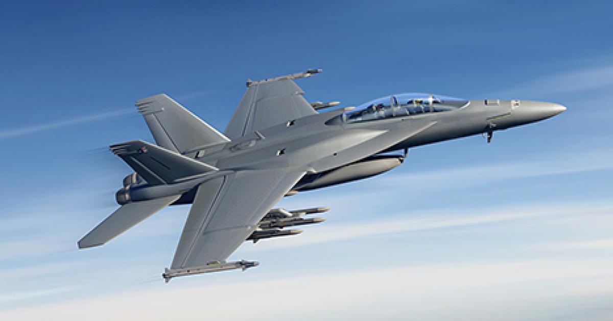 The Block III F/A-18E/F Super Hornet has conformal fuel tanks, new radar, and updated cockpit and communication systems (Photo: Boeing)