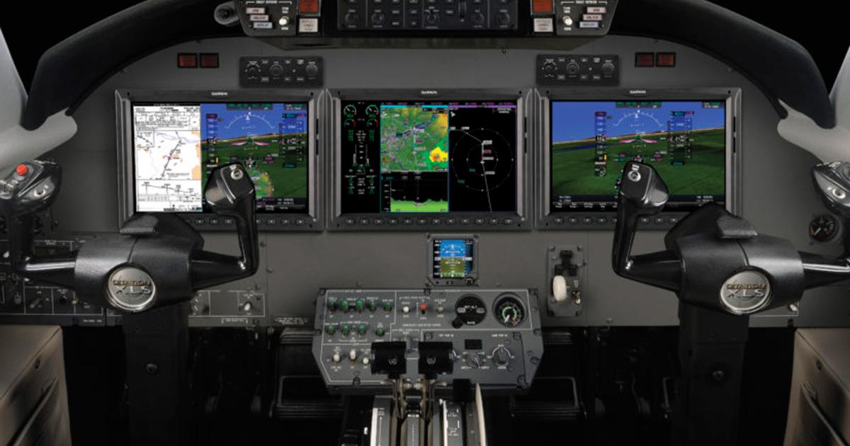 Garmin has started test flights of a Cessna Citation XLS retrofitted with the company's G5000 integrated avionics system. STC approval is expected in early 2019. (Photo: Garmin)