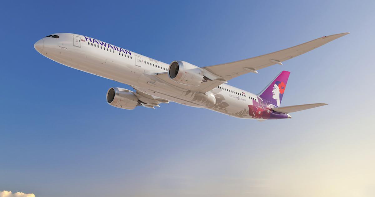 Plans call for Hawaiian Airlines' first Boeing 787-9 to arrive in the first quarter of 2021. (Image: Hawaiian Airlines)
