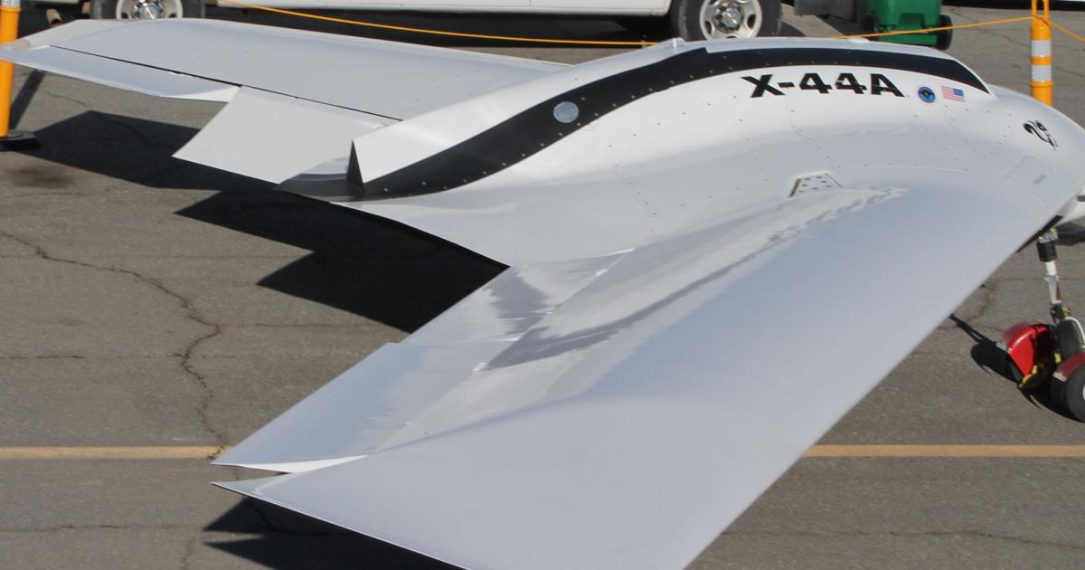  The X-44A on public display for the first time, 18 years after it was built. (Photo: Chris Pocock)
