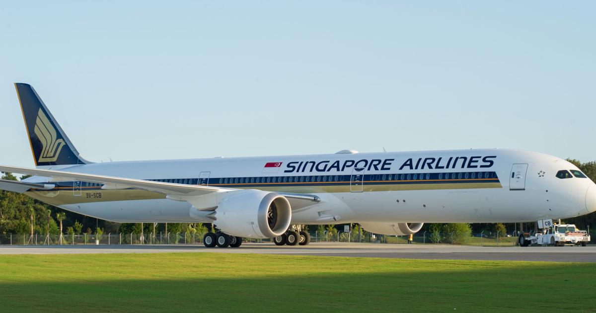 Singapore Airlines plans to begin operations with its first 787-10 in May. (Photo: Boeing)