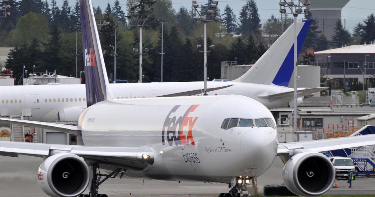 A FedEx Boeing 767 Freighter taxis at Everett, Washington's Paine Field. (Photo: Flickr: <a href="http://creativecommons.org/licenses/by-sa/2.0/" target="_blank">Creative Commons (BY-SA)</a> by <a href="http://flickr.com/people/airlines470" target="_blank">airlines470</a>)