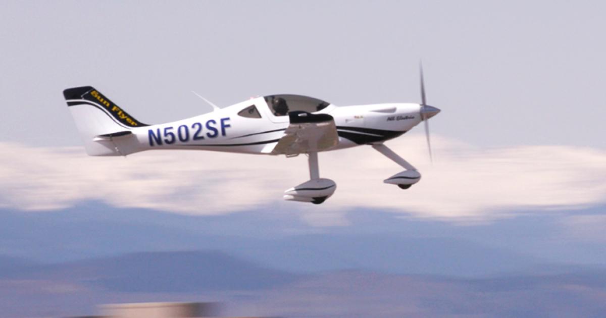 The electrically powered Sun Flyer 2 made its first flight on April 10 in Colorado. (Photo: Bye Aerospace)