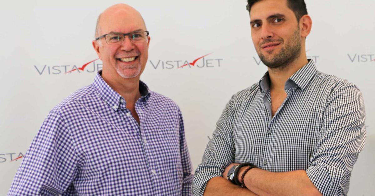 Left, Derek Freeman, Bon Soirée founder and director, and Diego Sabino, vice president of private dining for VistaJet