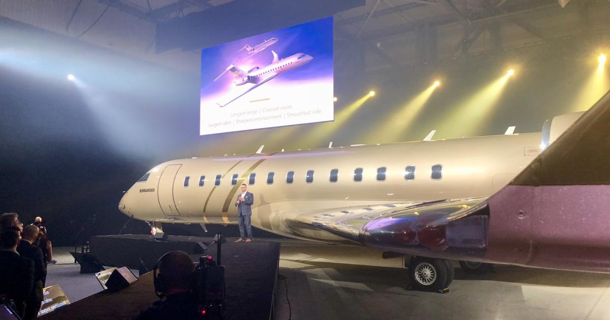 Bombardier’s new Global 6500 features new-generation Rolls-Royce Pearl engines. (Photo: Chad Trautvetter/AIN)