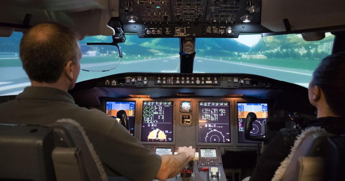 Challenger 600-series pilots will spend less time in the classroom and more in the simulator when doing on-site recurrent training, since Bombardier has now introduced online remote training for the FAA-certified ground school portion. (Photo: Bombardier Aerospace)
