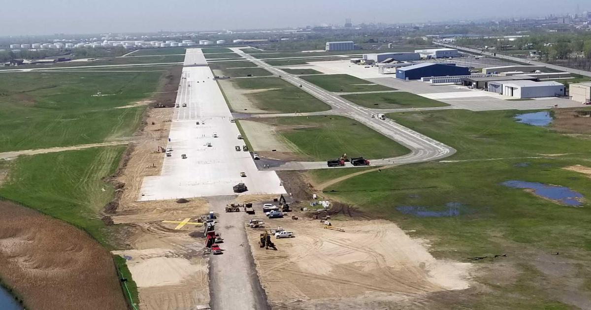 The rehabilitation of Runway 12/30 at Gary/Chicago International Airport is the latest in a series of infrastructure improvements at the Windy City gateway.(Photo: NGC Corp)